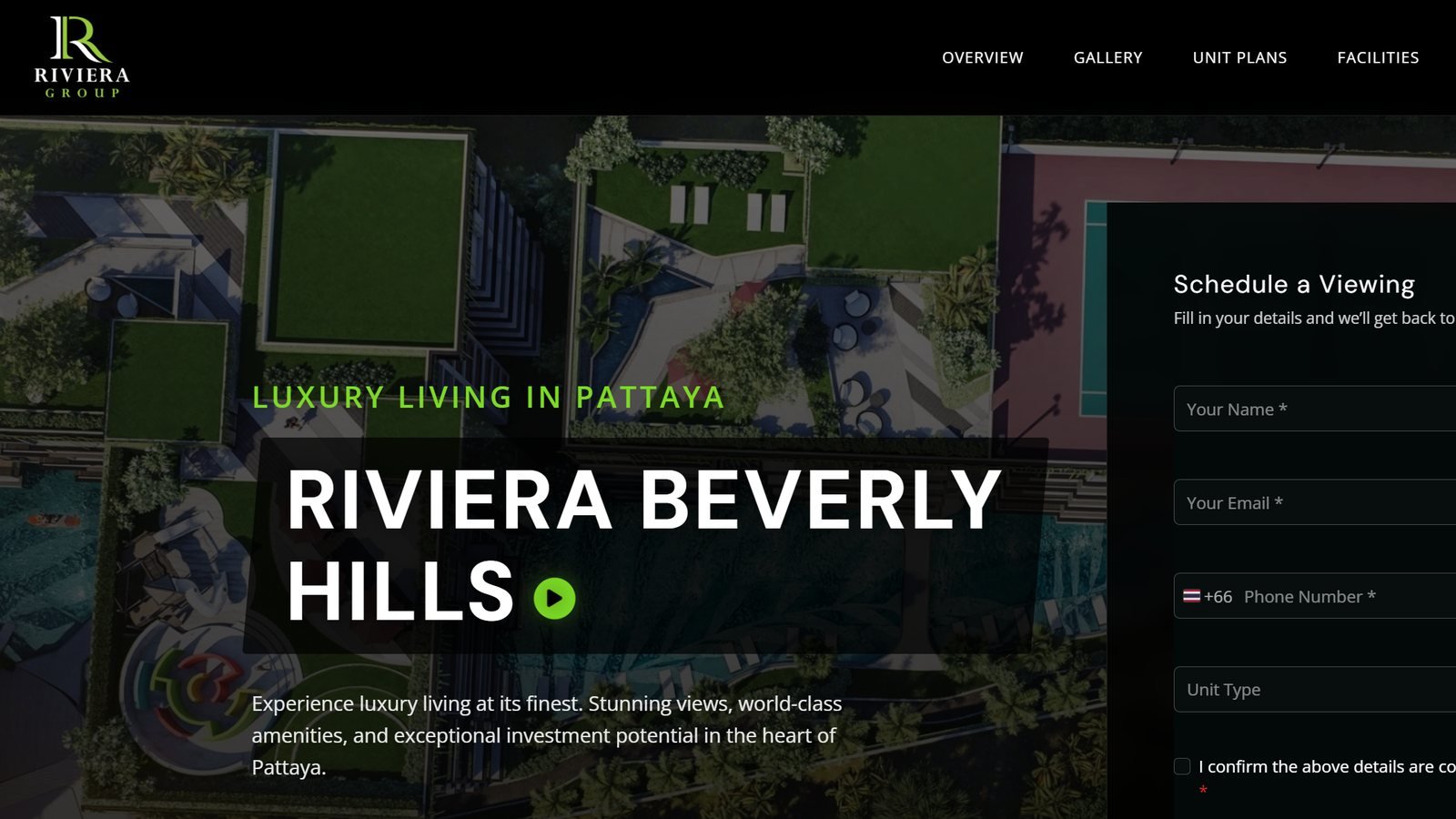 Riviera Beverly Hills condominium landing page