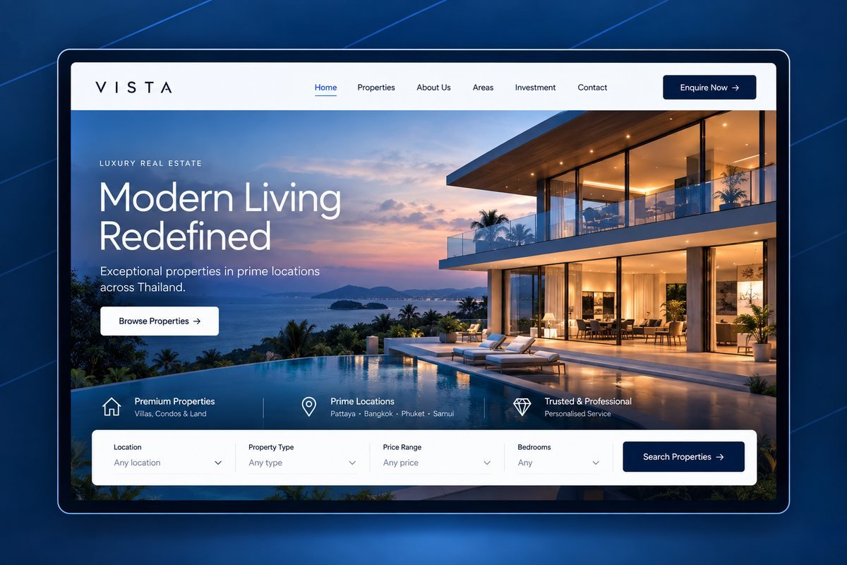 Luxury real estate website design and development by Digibiz